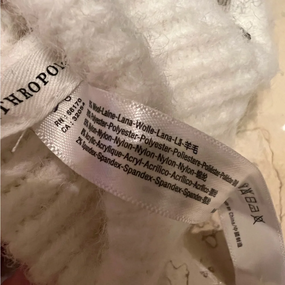 NWT new Anthropologie embellished cozy deco mittens gloves white rhinestones